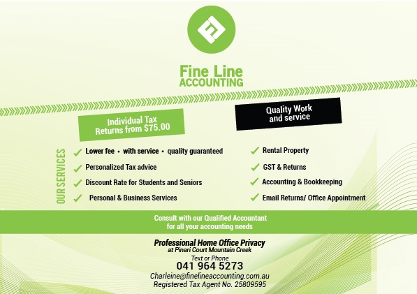 Fine Line Accounting | 9 Pinari Ct, Mountain Creek QLD 4557, Australia | Phone: 0419 645 273