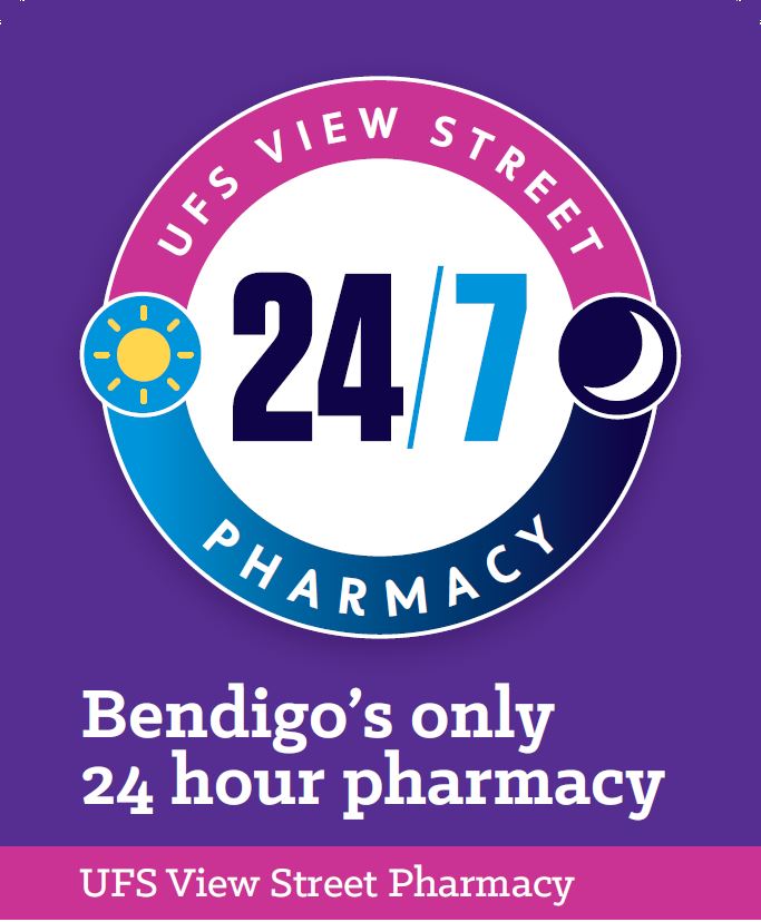 Bendigo UFS Pharmacies - 24 hour Supercare Pharmacy | pharmacy | cnr Barnard St &, View St, Bendigo VIC 3550, Australia | 0354434610 OR +61 3 5443 4610