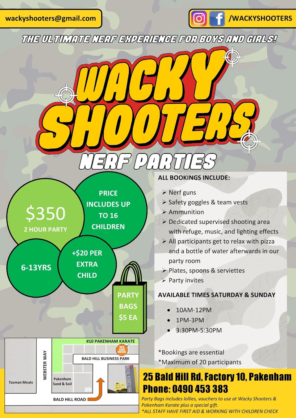 Wacky Shooters Nerf Parties |  | Pakenham Karate, Pakenham VIC 3810, Australia | 0490453383 OR +61 490 453 383