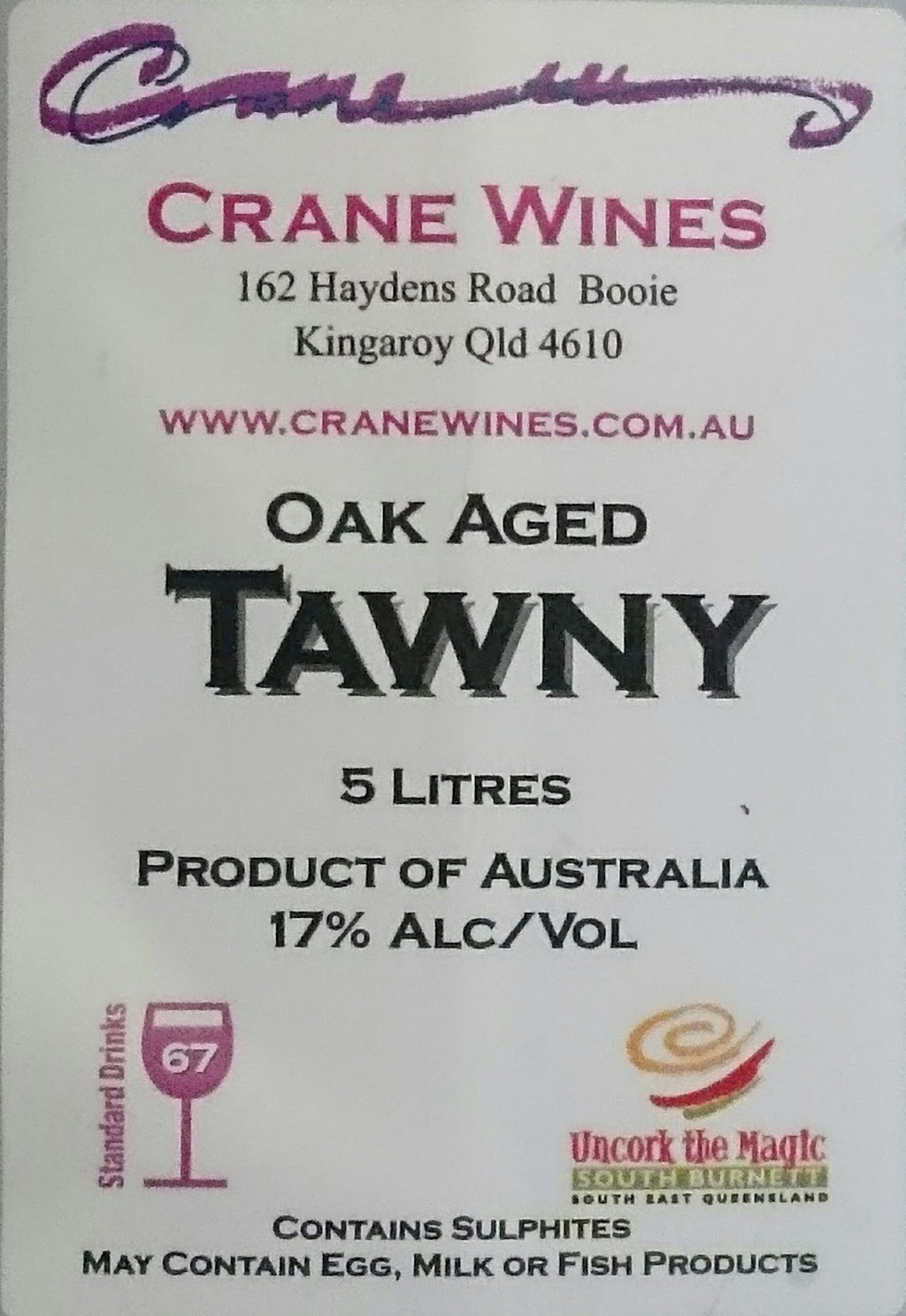 Crane Wines | lodging | 162 Haydens Rd, Kingaroy QLD 4610, Australia | 0741627647 OR +61 7 4162 7647