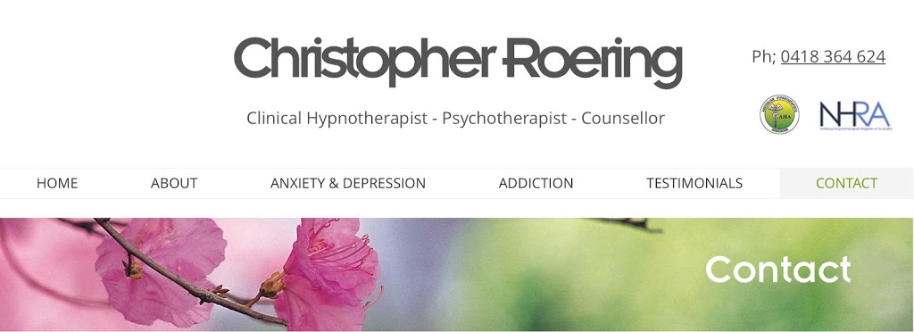 Christopher Roering Hypnotherapist | 218 Stuhrs Rd, Darnum VIC 3822, Australia | Phone: 0418 364 624