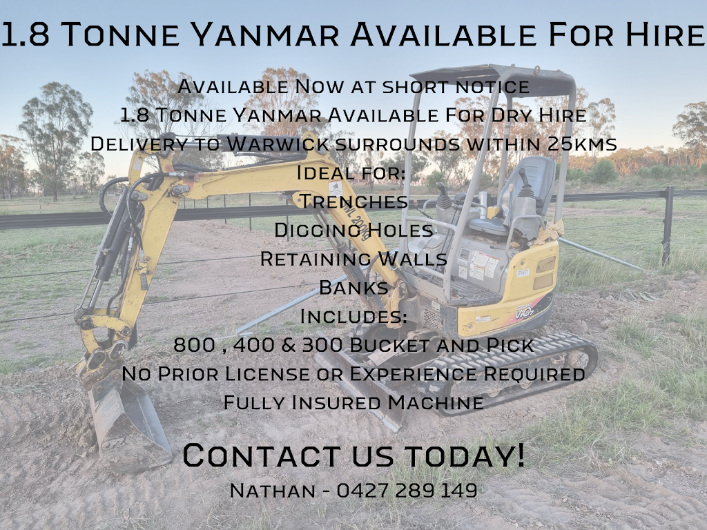 Excavator Hire | 396 Bracker Rd, Rosenthal Heights QLD 4370, Australia | Phone: 0427 289 149