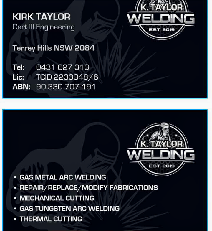 KTAYLOR MOBILE WELDING | 49 Forest Way, Frenchs Forest NSW 2086, Australia | Phone: 0431 027 313