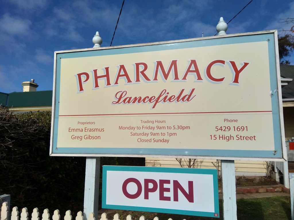 Lancefield Pharmacy | pharmacy | 15 High St, Lancefield VIC 3435, Australia | 0354291691 OR +61 3 5429 1691