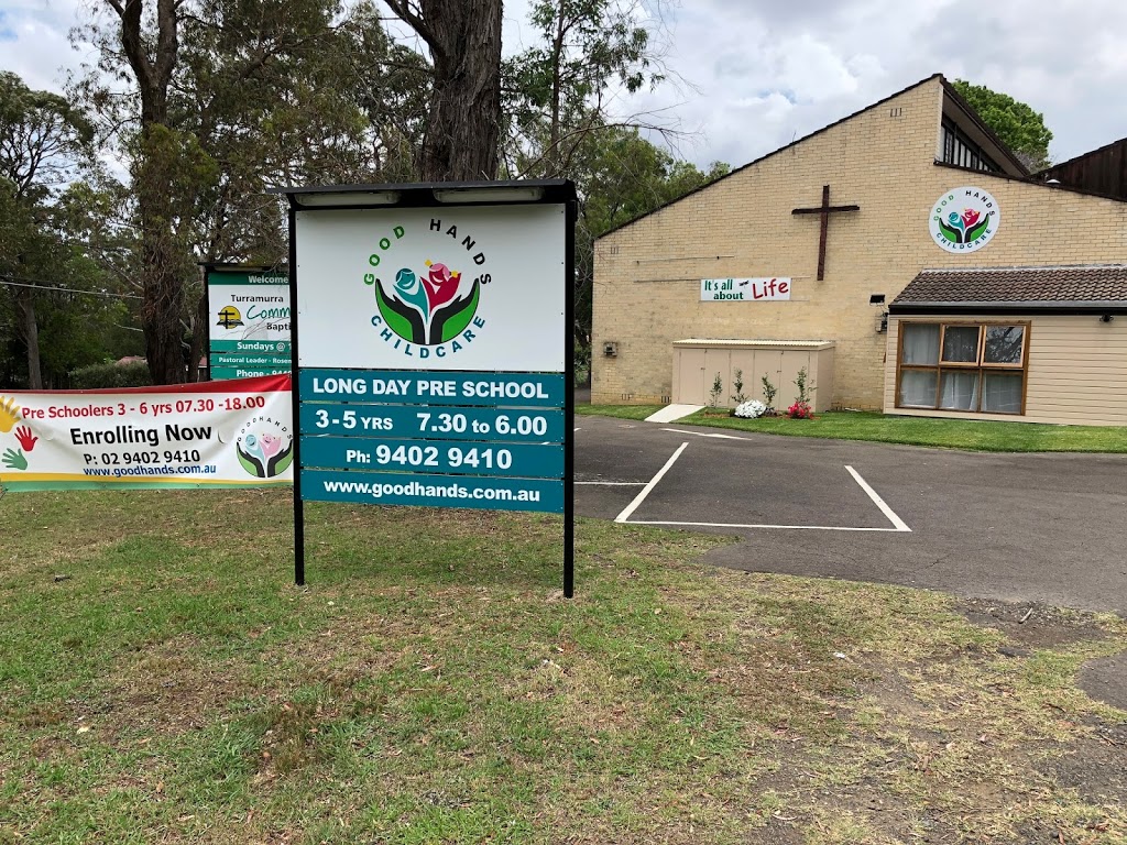 Good Hands Child Care Centre | school | 1 Saddington St, South Turramurra NSW 2074, Australia | 0294029410 OR +61 2 9402 9410