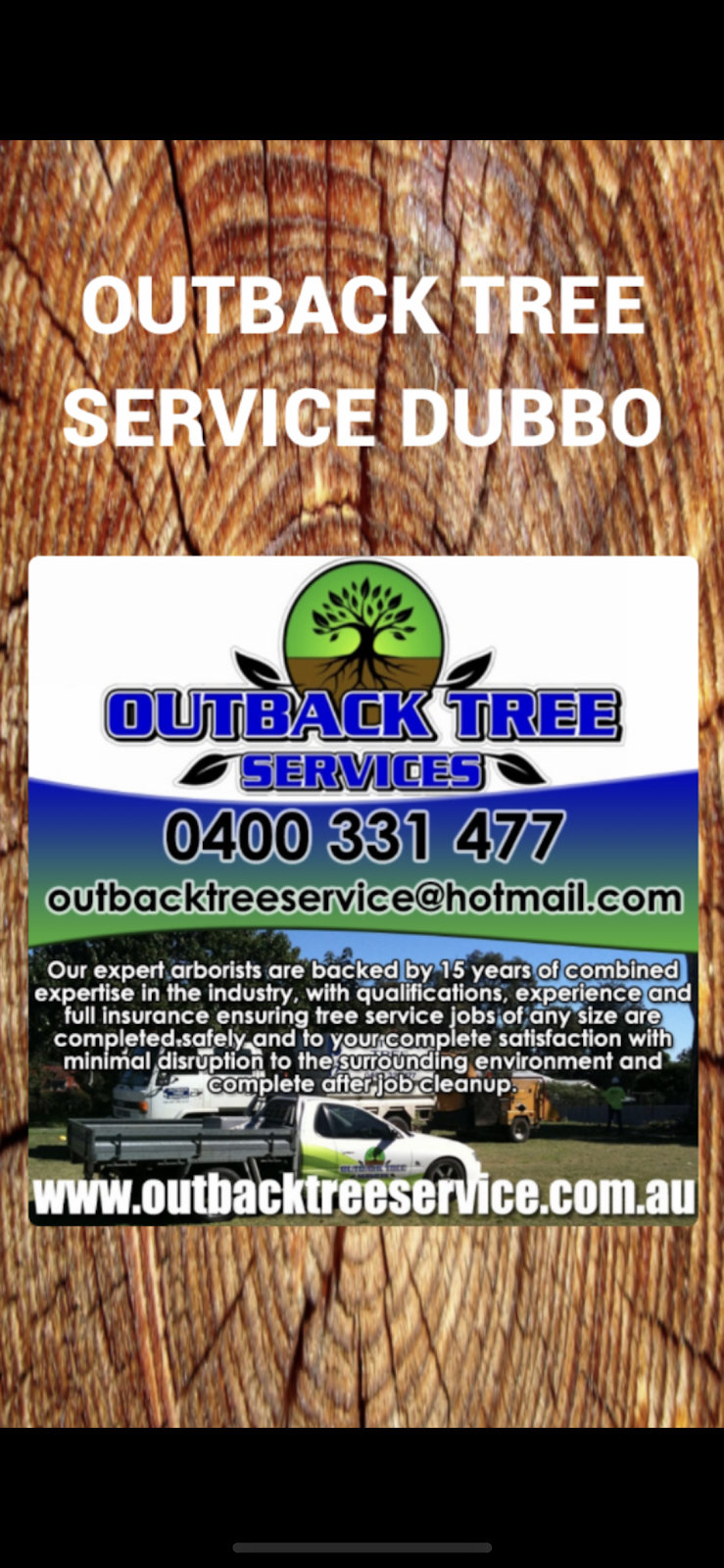 Outback Tree Service Dubbo | Toorale Rd, Dubbo NSW 2830, Australia | Phone: 0400 331 477