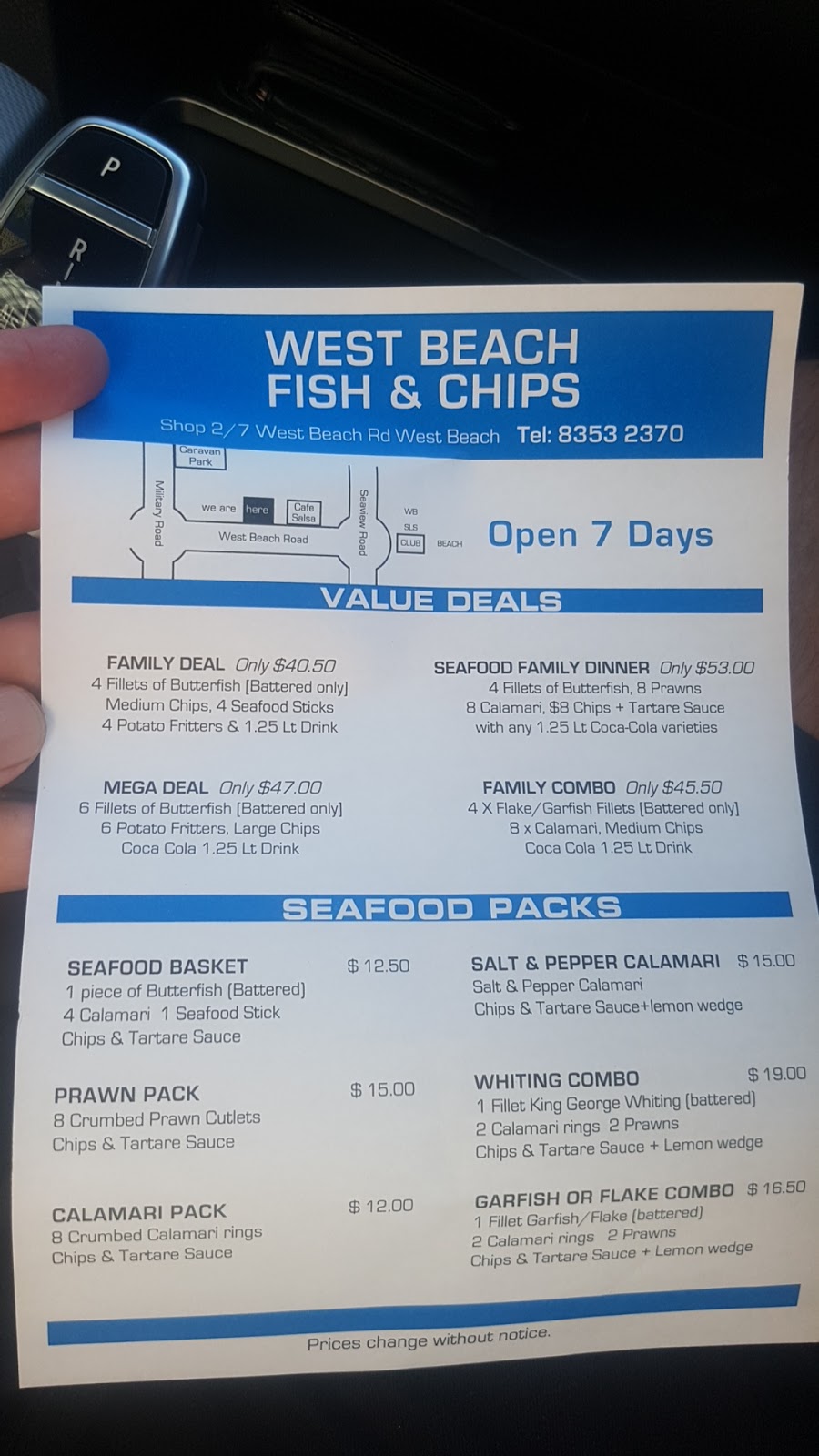 West Beach Chicken & Seafood | meal takeaway | 2/7 W Beach Rd, West Beach SA 5024, Australia | 0883532370 OR +61 8 8353 2370