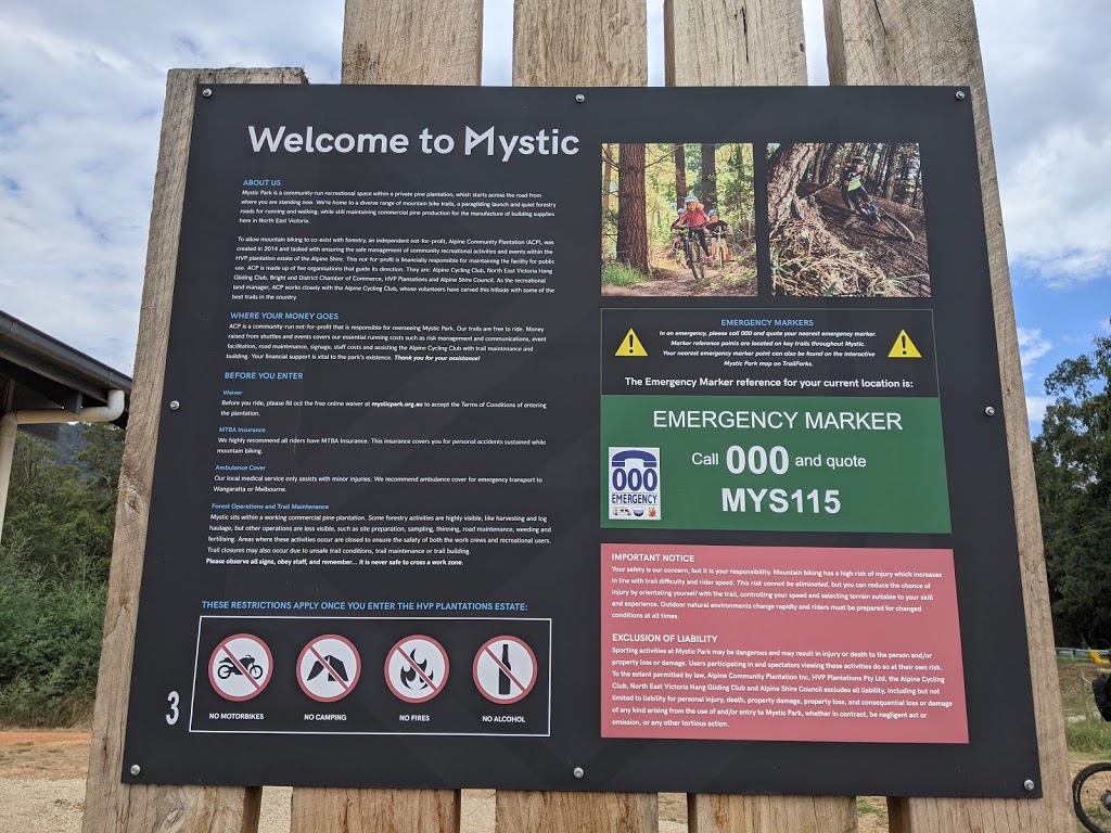 Mystic Mountain Bike Park | Mystic Trail Head, Coronation Ave, Bright VIC 3741, Australia | Phone: 1800 111 885