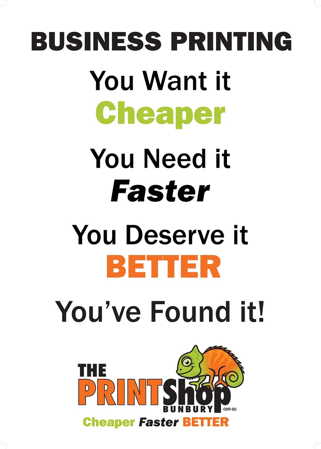 The Print Shop Online - Cheaper Faster Better | 16B Plaza St, South Bunbury WA 6230, Australia | Phone: 1300 577 468