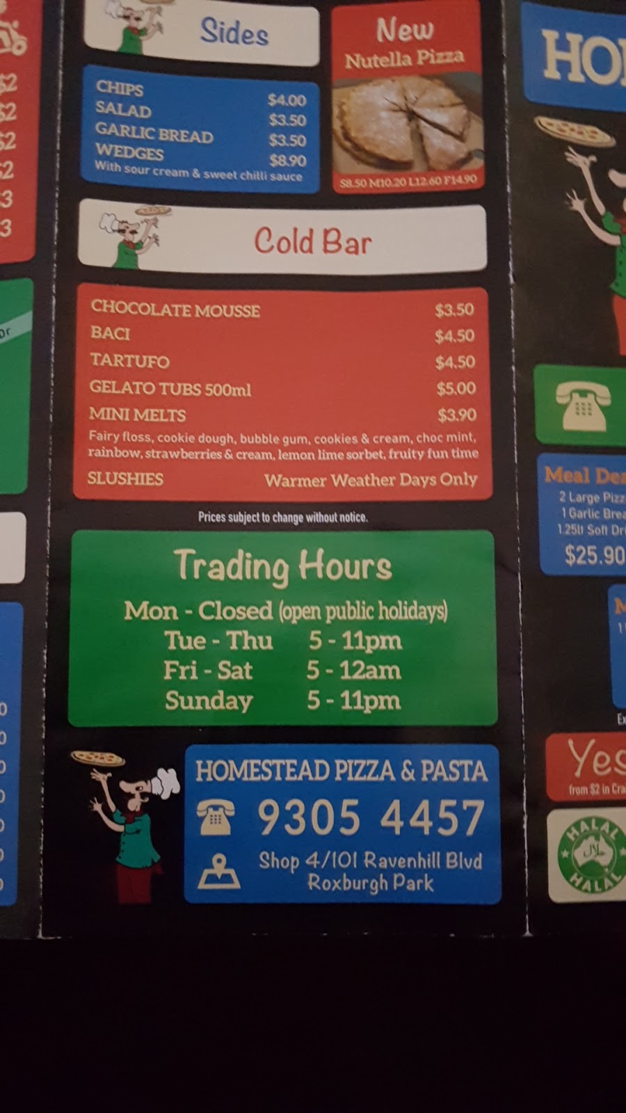 Homestead Pizza | meal takeaway | 101 Ravenhill Blvd, Roxburgh Park VIC 3064, Australia | 0393054457 OR +61 3 9305 4457