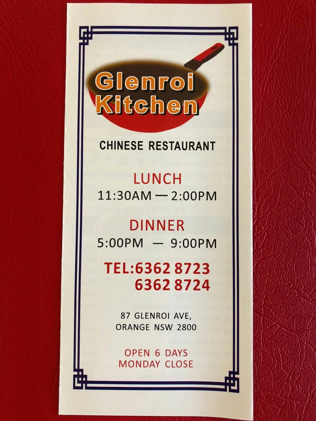 Glenroi Kitchen Takeaway | meal takeaway | 87 Glenroi Ave, Orange NSW 2800, Australia | 0263628723 OR +61 2 6362 8723