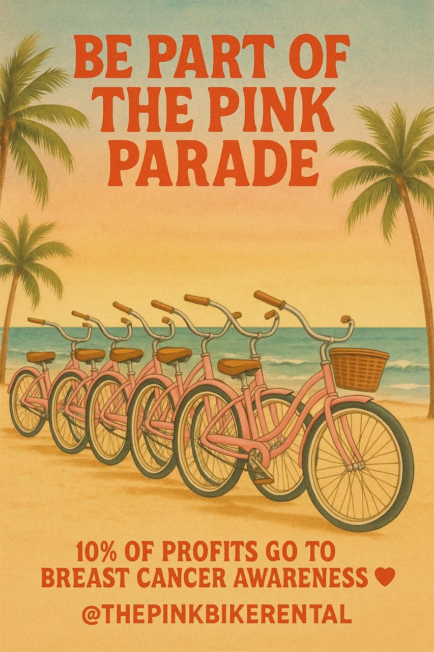 The pink bike rental | 72 Sunrise Blvd, Byron Bay NSW 2481, Australia | Phone: 0401 166 222