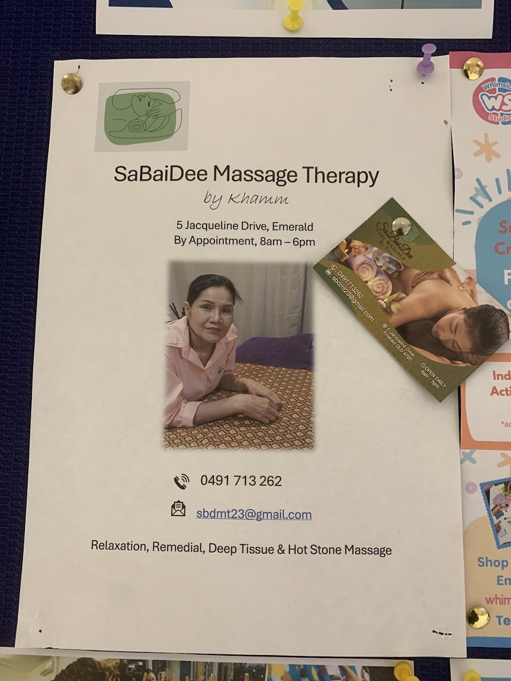 Sabaidee Massage Therapy In Emerald | 5 Jacqueline Dr, Emerald QLD 4720, Australia | Phone: 0491 713 262