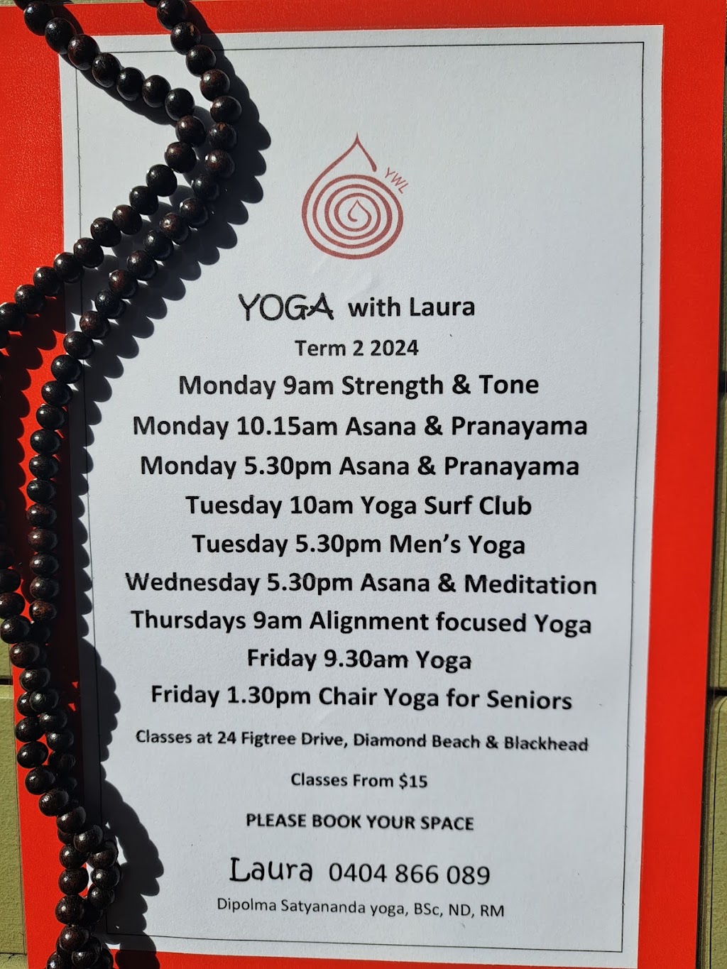 Yoga with Laura | 24 Figtree Dr, Diamond Beach NSW 2430, Australia | Phone: 0404 866 089
