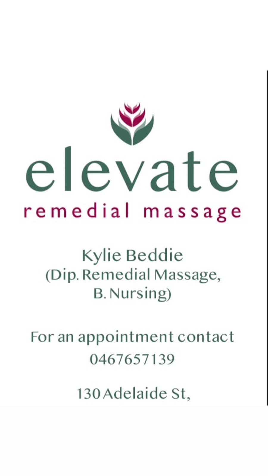 Elevate remedial massage |  | 3/130 Adelaide St, Blayney NSW 2799, Australia | 0467657139 OR +61 467 657 139