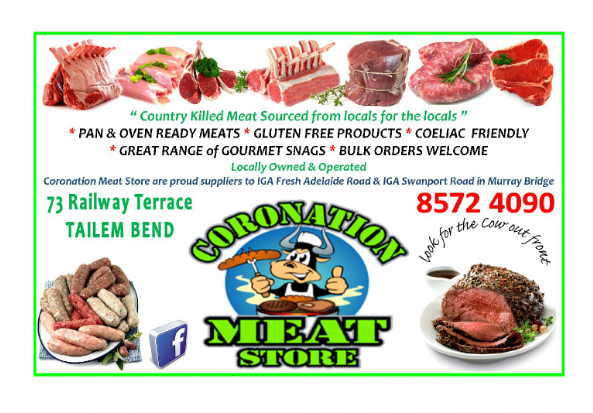 Coronation Meat Store | store | 73 Railway Terrace, Tailem Bend SA 5260, Australia | 0885724090 OR +61 8 8572 4090