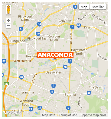 Anaconda Bayswater | bicycle store | 300 Canterbury Rd, Bayswater North VIC 3153, Australia | 0387204000 OR +61 3 8720 4000