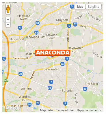 Anaconda Bayswater | 300 Canterbury Rd, Bayswater North VIC 3153, Australia | Phone: (03) 8720 4000