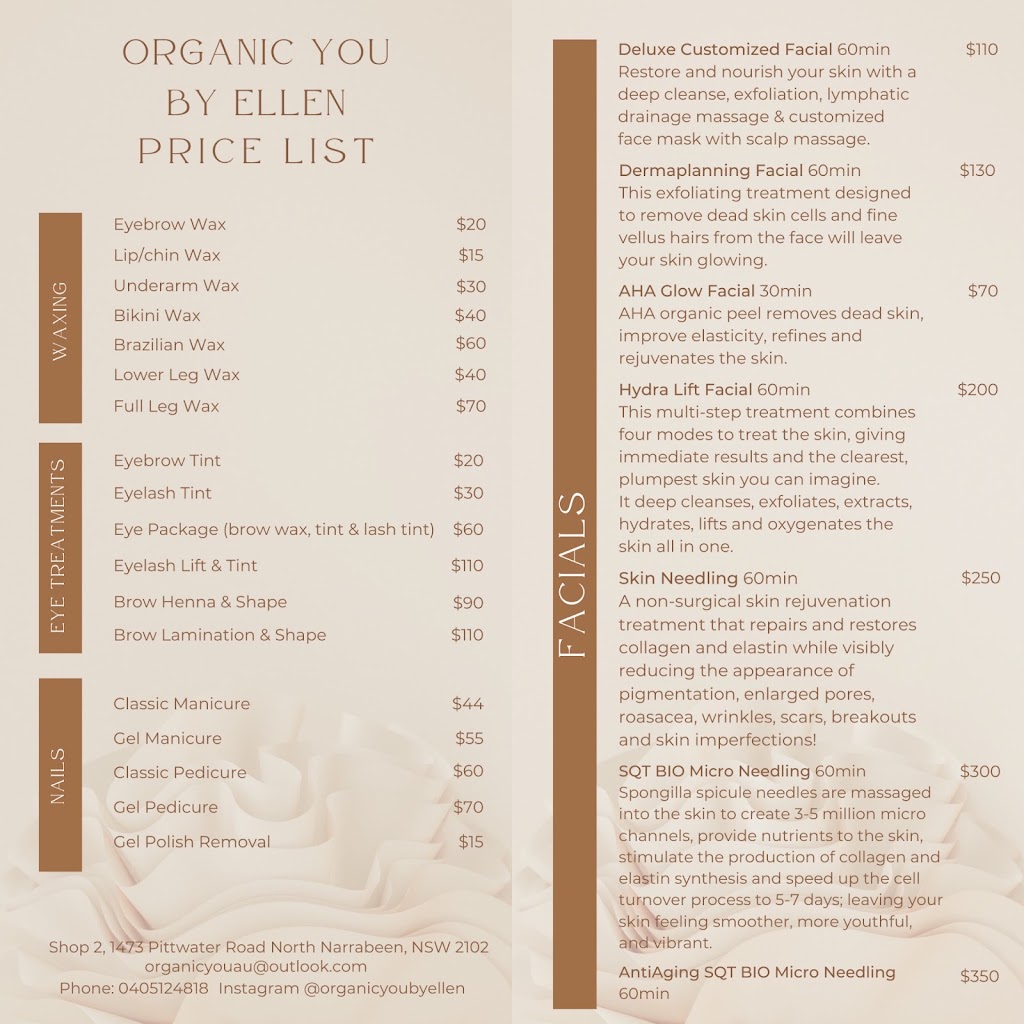 Organic you by Ellen | Mahogany Blvd, Warriewood NSW 2102, Australia | Phone: 0405 124 818