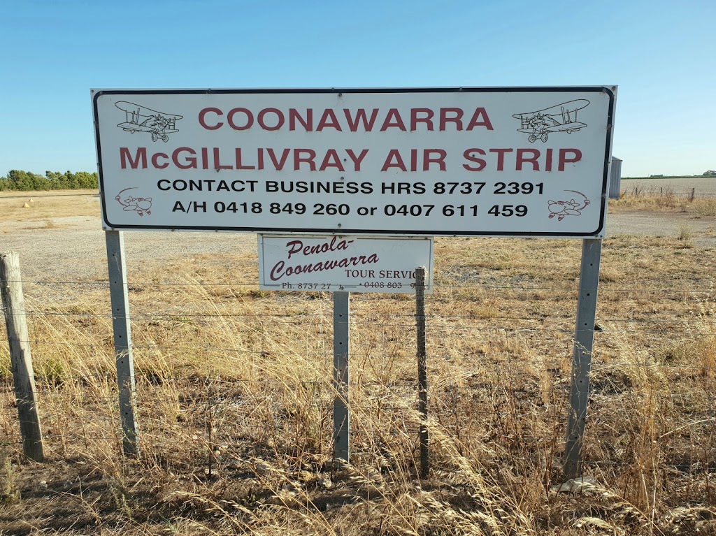 Coonawarra Mcgillivray Airstrip | airport | McGillivray Rd, Coonawarra SA 5263, Australia