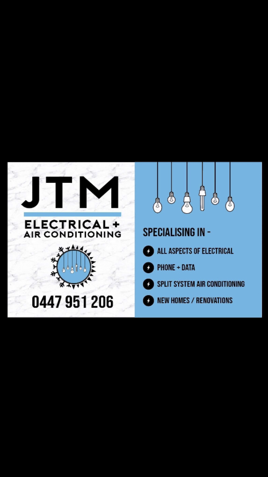 JTM electrical & air conditioning | 8 Meadow Dr, Curlewis VIC 3222, Australia | Phone: 0447 951 206