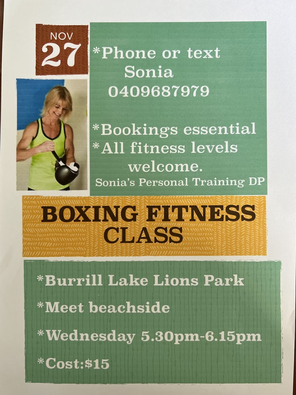 Sonia’s Personal Training Dolphin Point | Bonnie Troon Cl, Dolphin Point NSW 2539, Australia | Phone: 0409 687 979