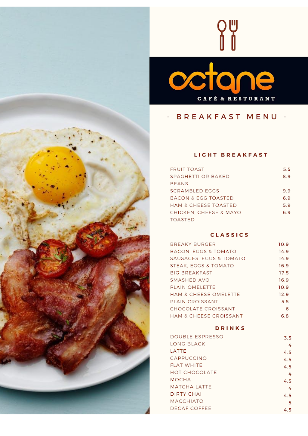 Octane Cafe Restaurant Cunderdin | restaurant | Lot 6 Great Eastern Hwy, Cunderdin WA 6407, Australia | 0896351151 OR +61 8 9635 1151