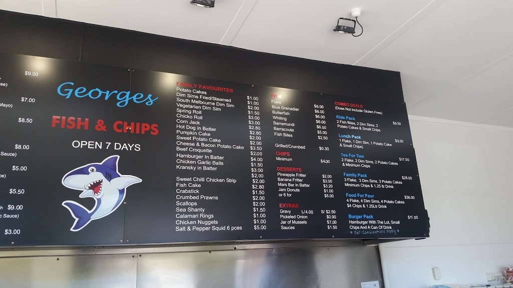 Georges Fish & Chip Shop | meal takeaway | 1 Grant St, Bacchus Marsh VIC 3340, Australia | 0353672447 OR +61 3 5367 2447