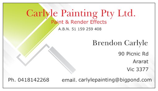 Carlyle Painting pty ltd | painter | 90 Picnic Rd, Ararat VIC 3377, Australia | 0418142268 OR +61 418 142 268