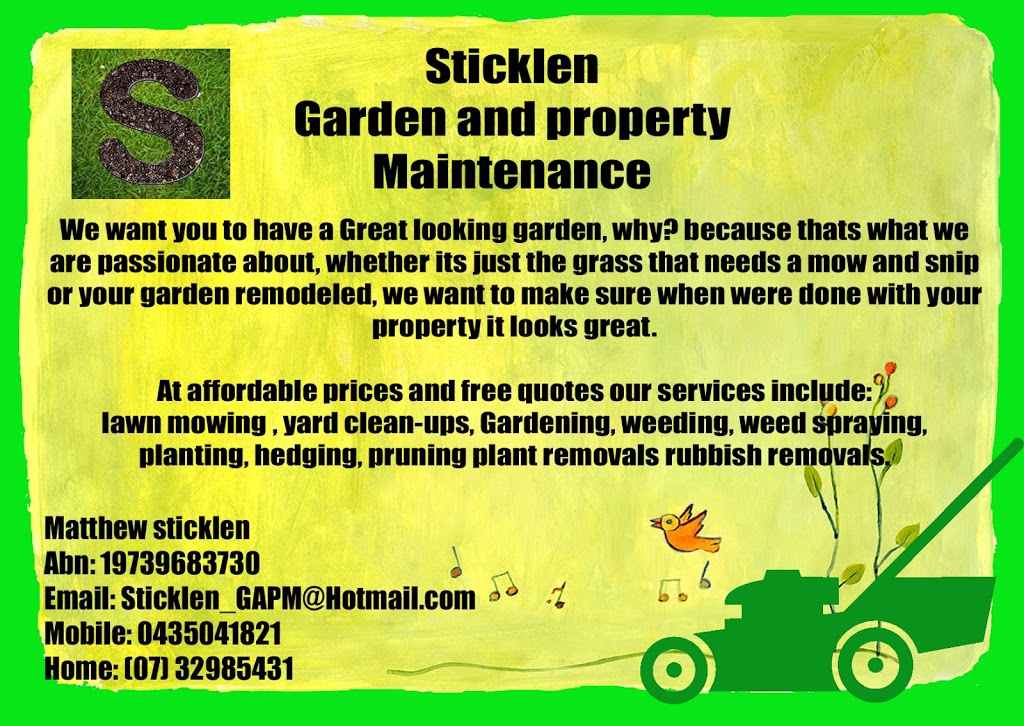 Sticklen Garden and Property Maintenance | park | 7 Henry Ct, Cashmere QLD 4500, Australia | 0435041821 OR +61 435 041 821