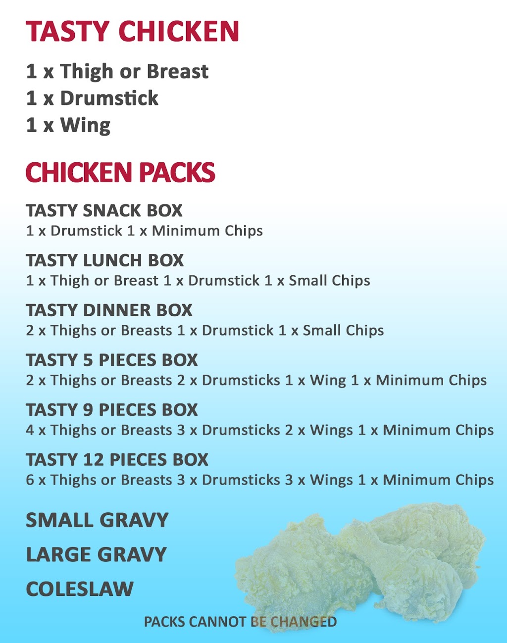 Monbulk Tasty Chicken Fish and Chips | meal takeaway | 80 Main Rd, Monbulk VIC 3793, Australia | 0397566435 OR +61 3 9756 6435