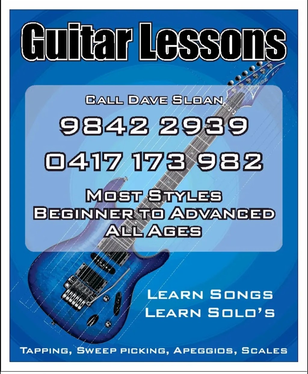 Albany Guitar Lessons | 7 Dorado Bend, McKail WA 6330, Australia | Phone: 0417 173 982