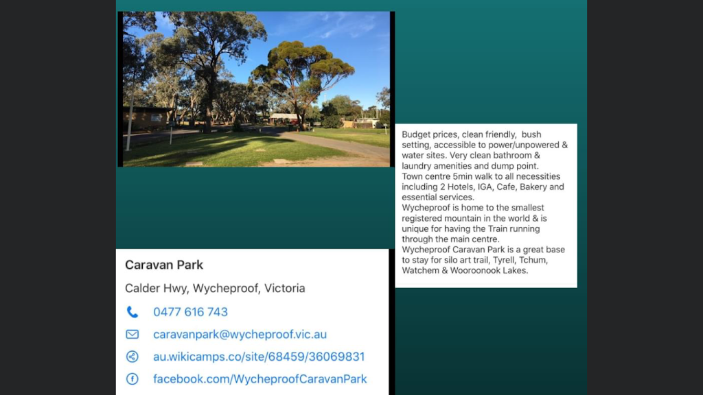 Wycheproof Caravan park | campground | Wycheproof Caravan Park, 462 Broadway, Wycheproof VIC 3527, Australia | 0477616743 OR +61 477 616 743