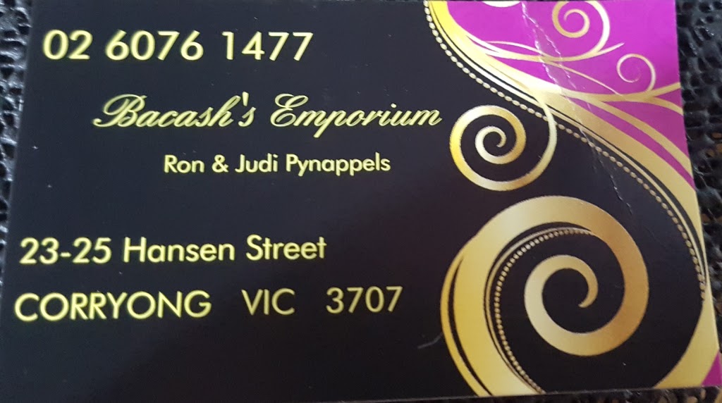 Bacash Emporium | department store | 23 Hanson St, Corryong VIC 3707, Australia | 0260761477 OR +61 2 6076 1477