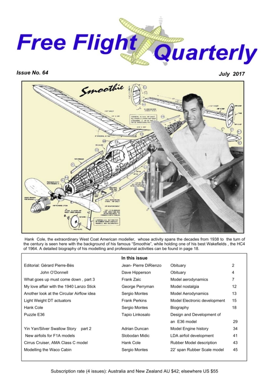 Free Flight Quarterly |  | Sergio Montes, 37 Windsor St, Kingston Beach TAS 7050, Australia | 0362296247 OR +61 3 6229 6247