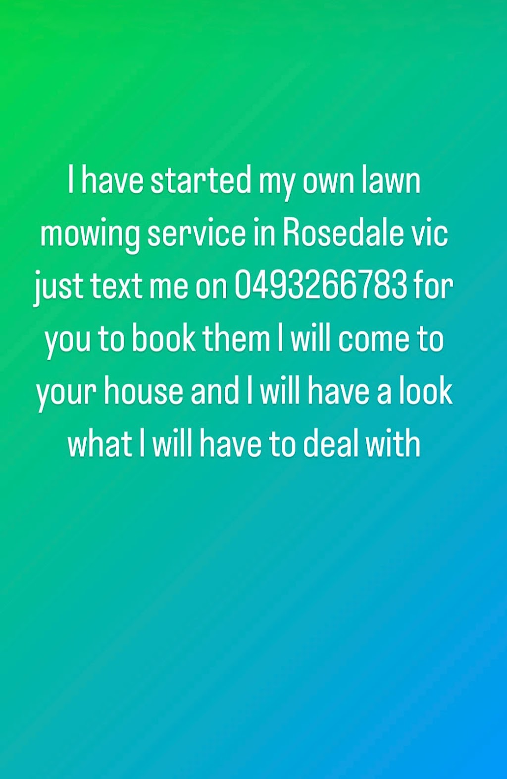 Coopers lawn mowing service | store | 37 MacKay St, Rosedale VIC 3847, Australia | 0493266783 OR +61 493 266 783