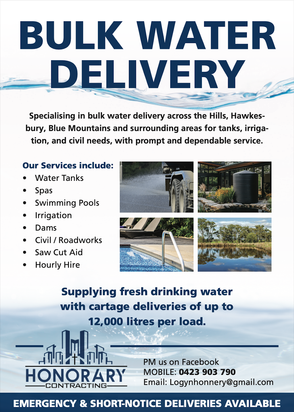 HC Bulk Water | 143 Whitegates Rd, Londonderry NSW 2753, Australia | Phone: 0423 903 790