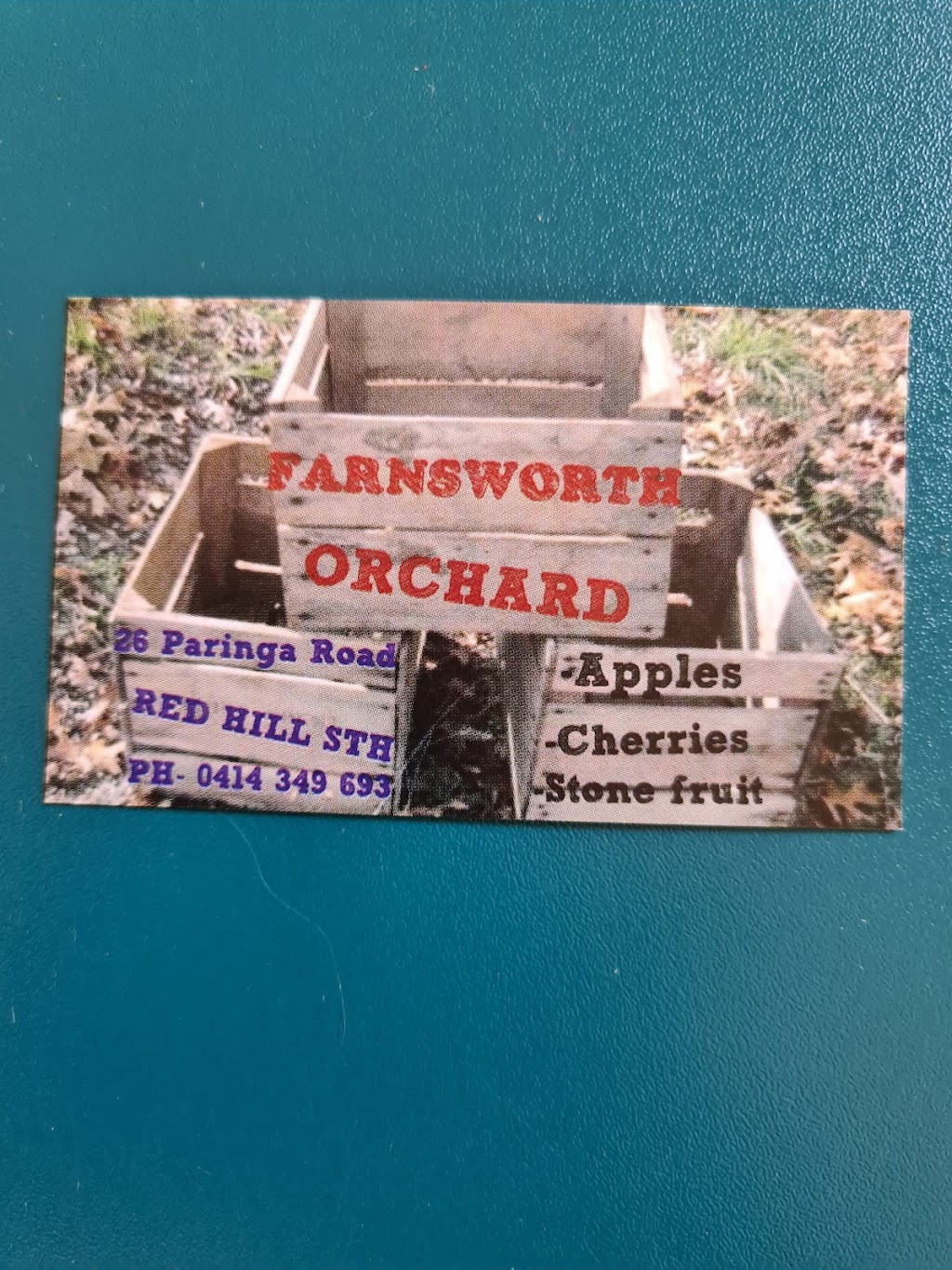 Farnsworth Orchard |  | 26 Paringa Rd, Red Hill South VIC 3937, Australia | 0414349693 OR +61 414 349 693