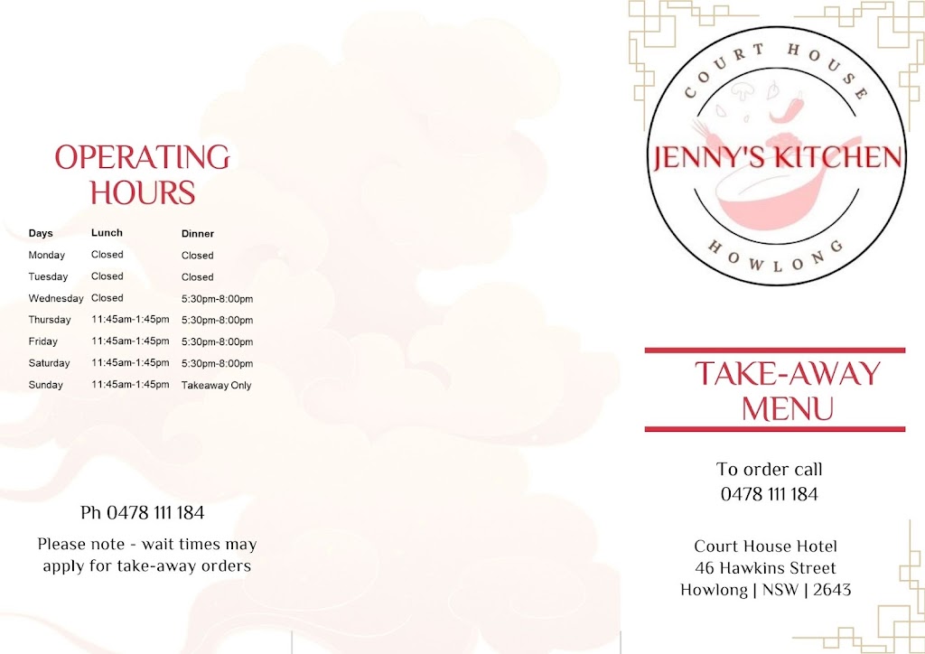 Jennys Courthouse Kitchen | 46 Hawkins St, Howlong NSW 2643, Australia | Phone: 0478 111 184