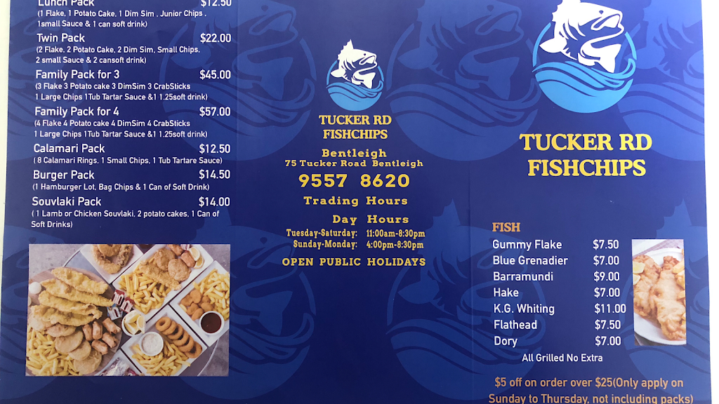 TUCKER ROAD FISH AND CHIPS | 75 Tucker Rd, Bentleigh VIC 3204, Australia | Phone: (03) 9557 8620
