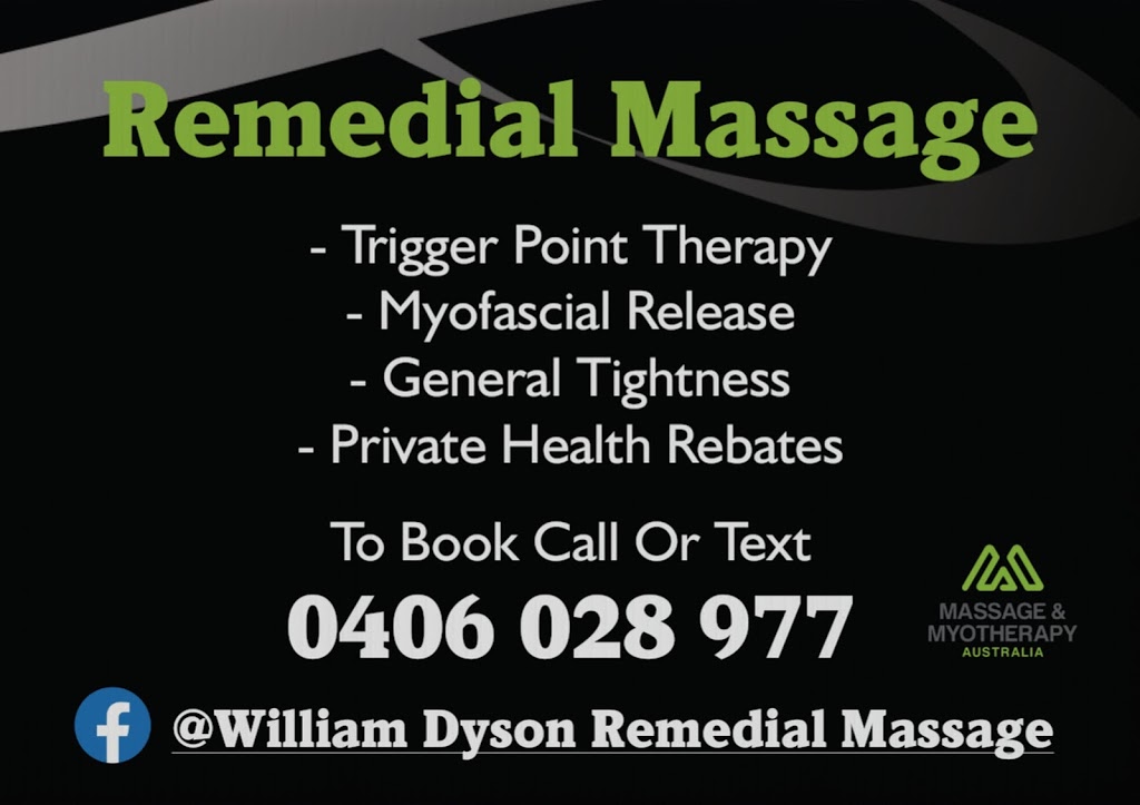 William Dyson Remedial Massage | 462 Swan Bay Rd, Marcus Hill VIC 3222, Australia | Phone: 0406 028 977