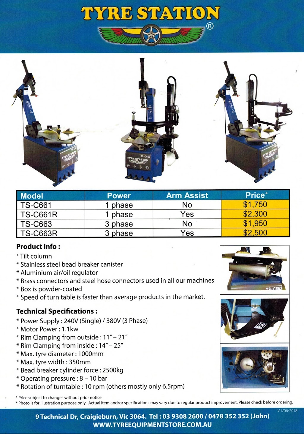 Tyre Equipment Store | 9 Technical Dr, Craigieburn VIC 3064, Australia | Phone: (03) 9308 2600