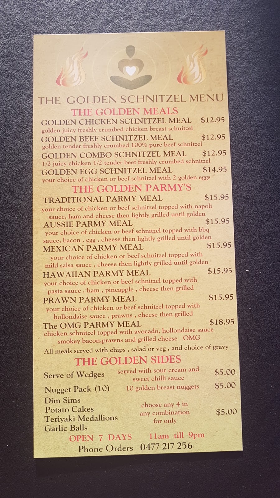 The Golden Schnitzel | restaurant | Adelaide Rd &, Cattle Bridge Rd, Millicent SA 5280, Australia | 0477217256 OR +61 477 217 256