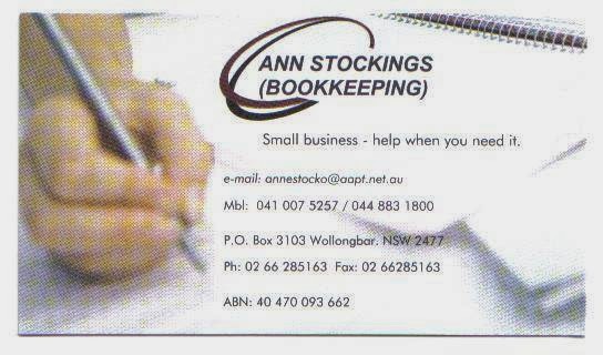 Ann Stockings - Bookkeeping | accounting | 11 Joindre Ct, Wollongbar NSW 2477, Australia | 0266285163 OR +61 2 6628 5163