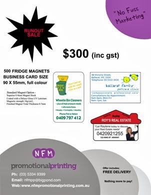 NFM Promotional Printing | store | 122 Taronga Rd, Invermay VIC 3352, Australia | 0353346131 OR +61 3 5334 6131