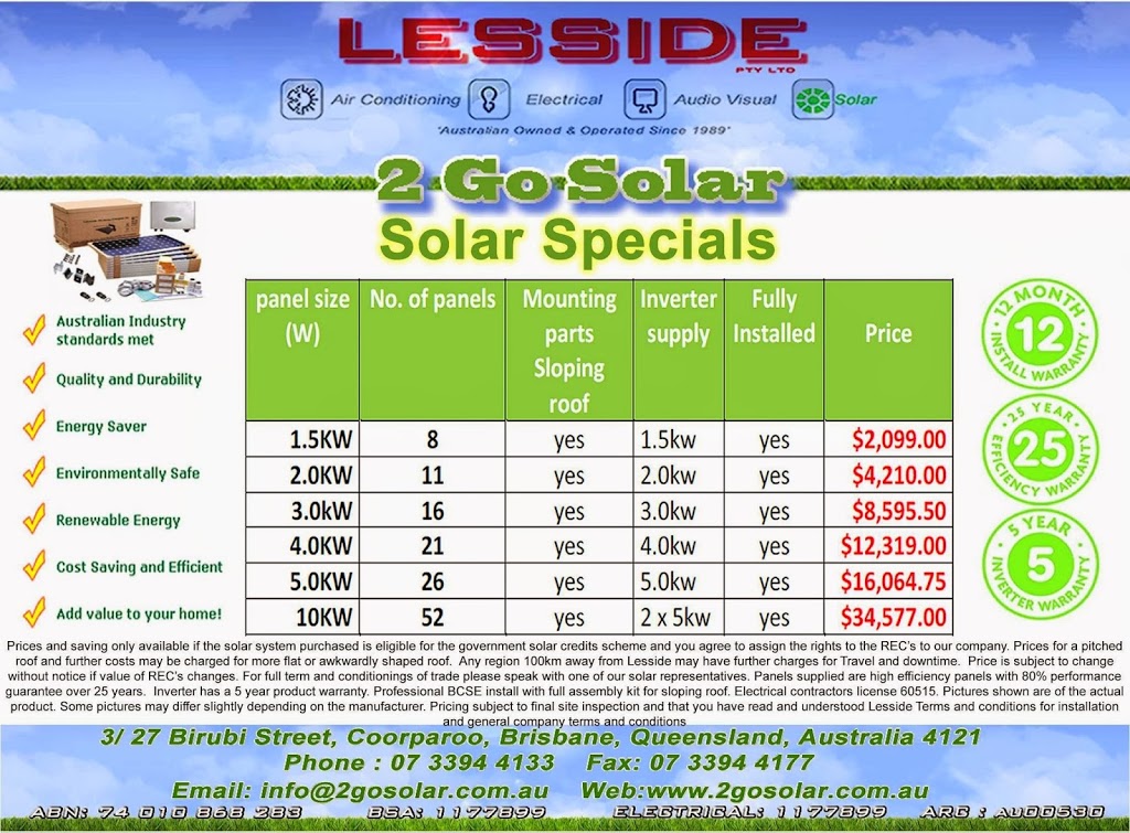 2 go solar | electrician | 27 Birubi St, Coorparoo QLD 4151, Australia | 0733944133 OR +61 7 3394 4133