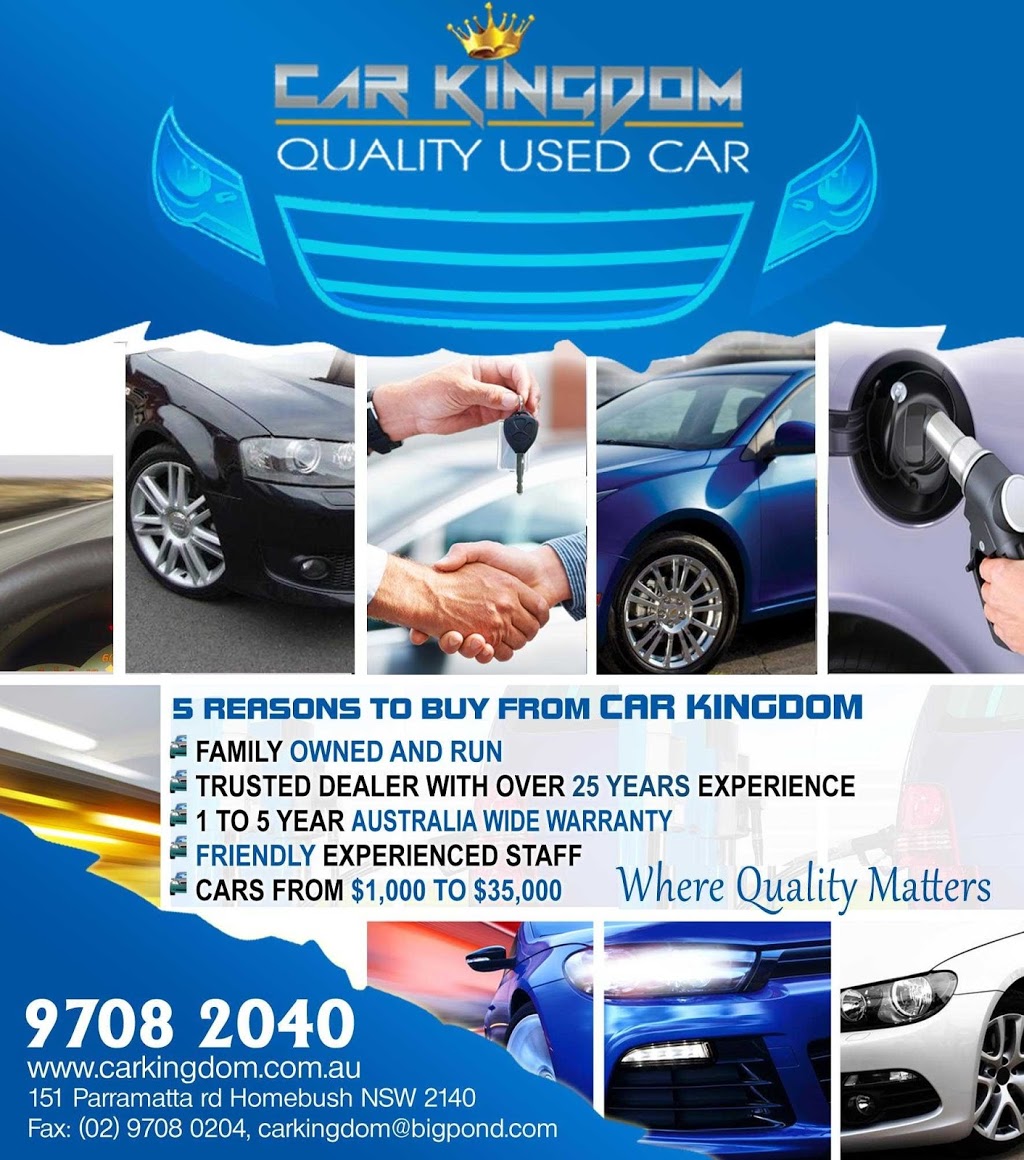 Car Kingdom | car dealer | 151 Parramatta Rd, Homebush NSW 2140, Australia | 0297082040 OR +61 2 9708 2040