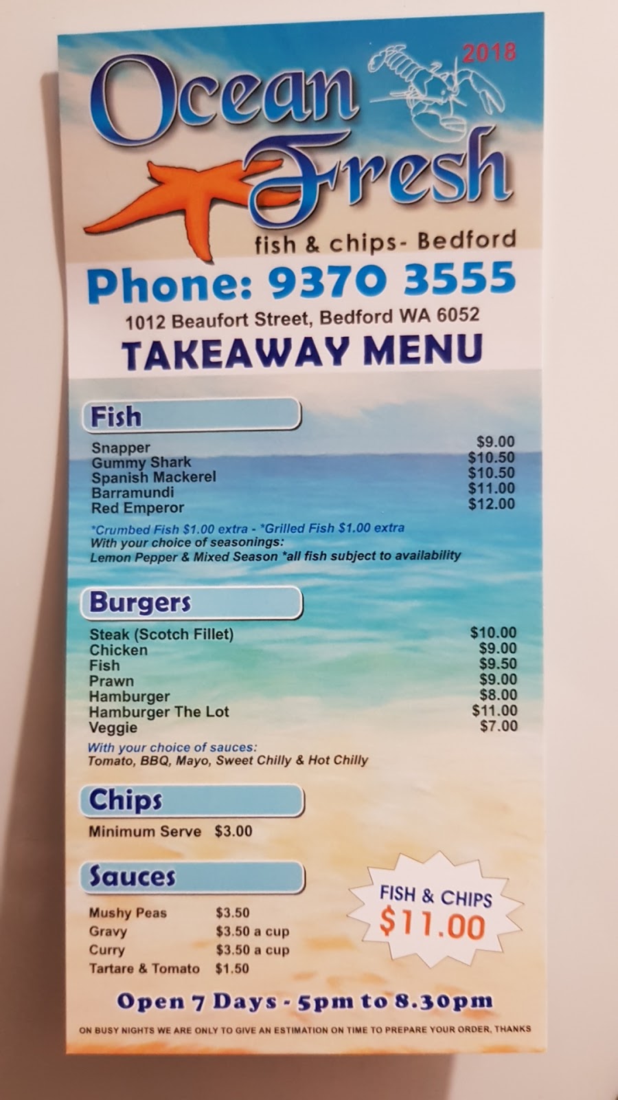 Ocean Fresh Fish & Chip in Bedford | 1012 Beaufort St, Bedford WA 6052, Australia | Phone: (08) 9370 3555
