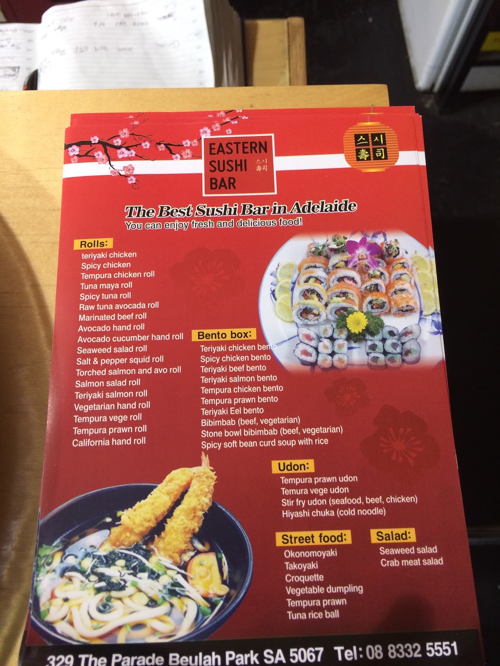 Eastern Sushi Bar | meal takeaway | 329 The Parade, Beulah Park SA 5067, Australia | 0883325551 OR +61 8 8332 5551