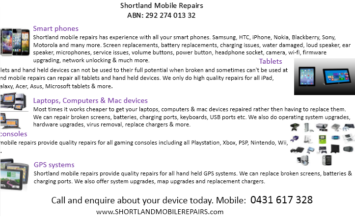 Shortland Mobile Repairs | 46 Mawson St, Shortland NSW 2307, Australia | Phone: 0431 617 328